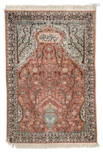 An Oriental prayer rug, Kashan type carpet, 123 x …