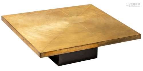 A design coffee table by Georges Mathias, a brass …