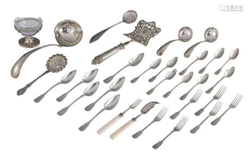 A lot of various silver serving cutlery and other …