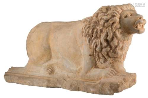 A marble lion, possibly Roman period, Tunisia, H 3…