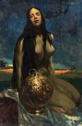 Van Belleghem A., female nude, oil on canvas, 80 x…