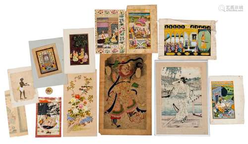 A various lot of several Persian gouaches, two Jap…