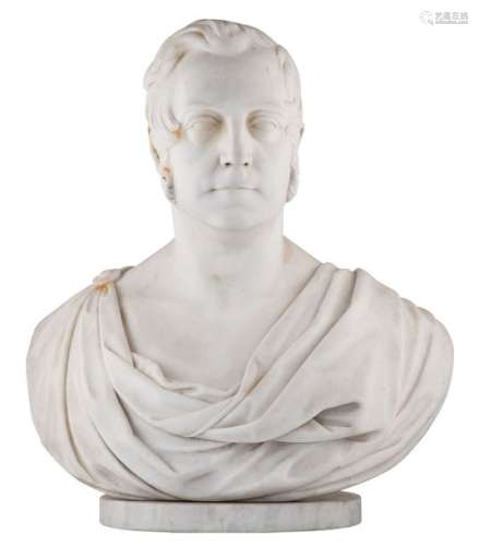 No visible signature, a carrara marble bust of a n…