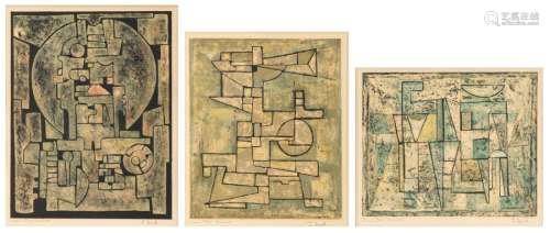 Vonck F., untitled, three lithographs, all of them…