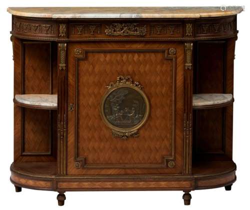 A neoclassical style dresser with parquetry, gilt …