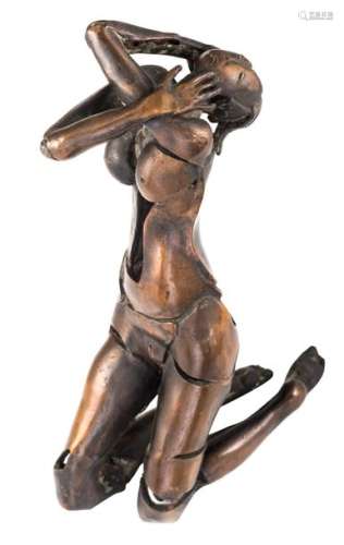 Poot R., 'Femme agenouillée', bronze, e/a, dated 1…