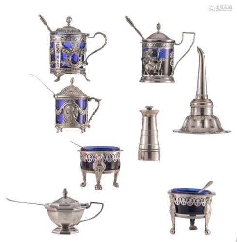 A lot of various silver tableware, added a silver …