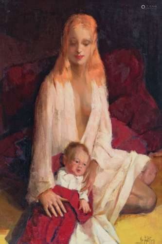 Van Belleghem A., mother and child, oil on canvas,…