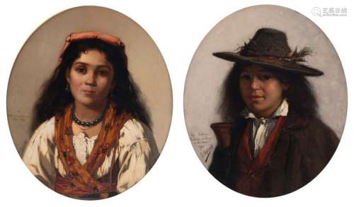Tijtgat L., a double portrait depicting two gypsy …