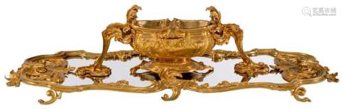 An imposing rococo style gilt bronze 'piece de mil…
