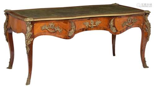 A late 19thC Louis XV style mahogany veneered bure…