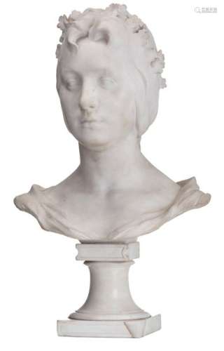 Samuel Ch., 'Primavera', dated 1891, white Carrara…