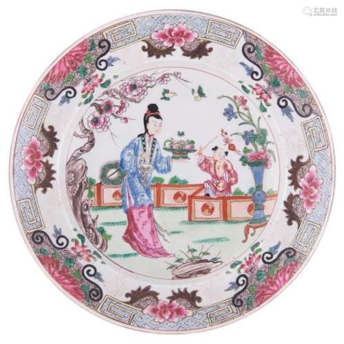 A European copy of a Chinese famille rose dish, de…