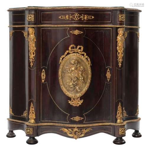 A Napoleon III style rosewood veneered 'meuble d'a…