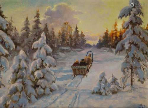 Olga (Aleksandrovna Romanova?), a sleigh in the sn…
