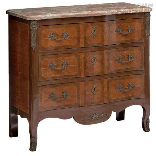 A French transition style commode with rosewood pa…