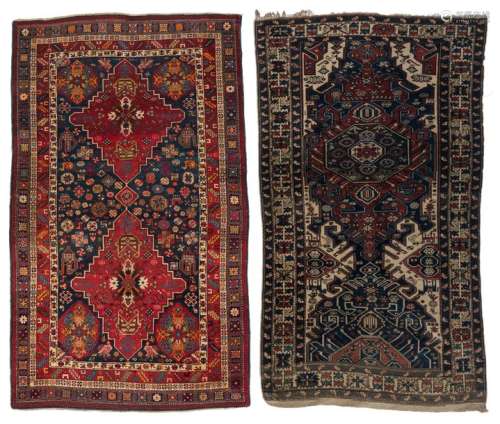 Two Oriental carpets, decorated with geometrical m…