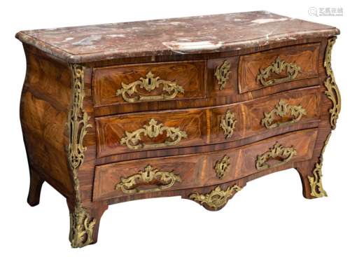 A mid 18thC French rosewood commode à la régence w…