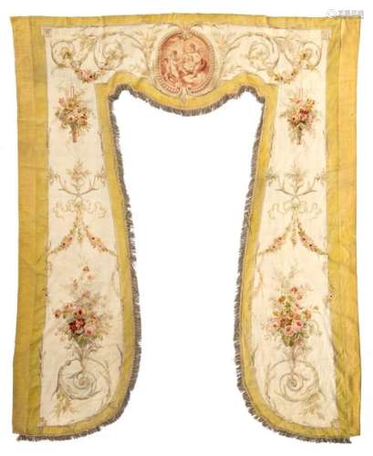 A 19thC neoclassical woven (Aubusson?) veil, H 349…