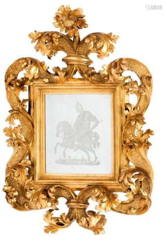 An impressive Italian Baroque mirror with a richly…