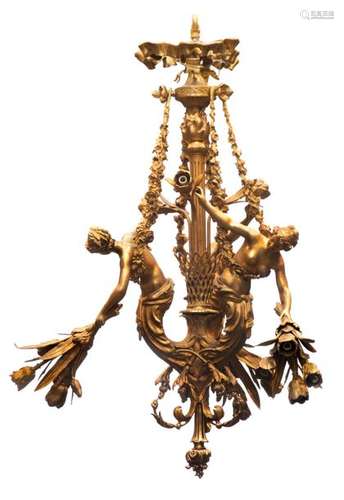 A superimposing gilt bronze belle epoque chandelie…