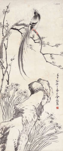 金梦石 眉寿图 1869-1952 水墨纸本 立轴