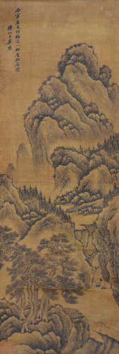 吴历 松壑幽居图 1632-1718 水墨绢本 立轴