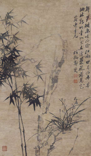 郑板桥 双清图 1693-1765 水墨纸本 镜芯