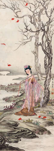 郑慕康 仕女 1901-1982 设色纸本 立轴