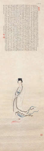 徐宗浩、俞明 仕女 （1880-1957）（1884-1935） 设色纸本 立轴