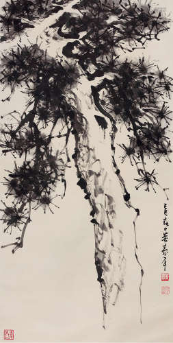 董寿平 墨松 1904-1997 水墨纸本 立轴