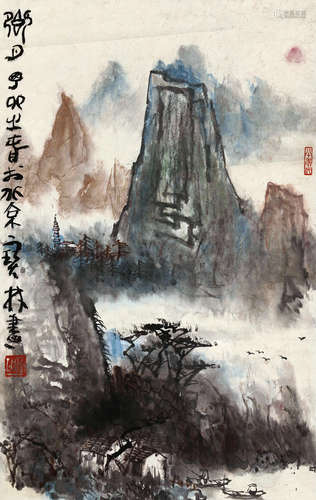 李宝林 乡月 b.1936 设色纸本 立轴