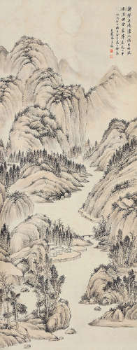 张石园 山水 1898-1959 设色纸本 立轴