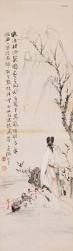 Zhang Daqain (1899-1983) Ink And Color On Paper,