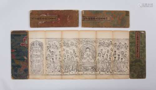 Qing-A Three Booklet of Buddha Inscription