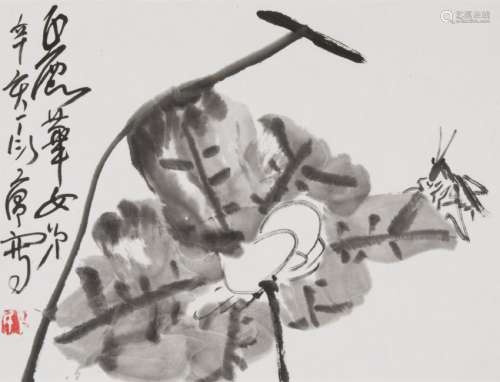 Ding Yan Yong(1902-1978) Ink On Paper, HangingScroll,