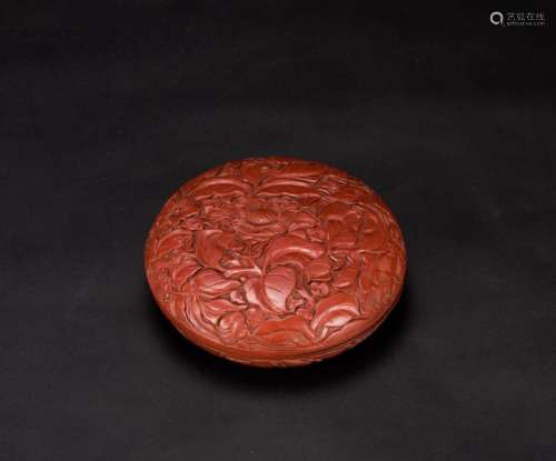 A Cinnabar Lacquer Carved ‘Flower’ Cover