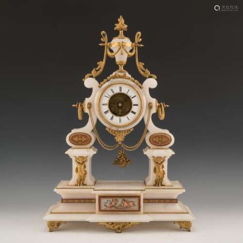 19TH CENTURY LOUIS XVI-STYLE GILT BRONZE AND MARBLE