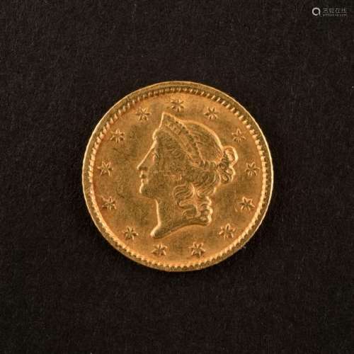 1851 $1 LIBERTY HEAD TYPE 1 GOLD COIN FINE