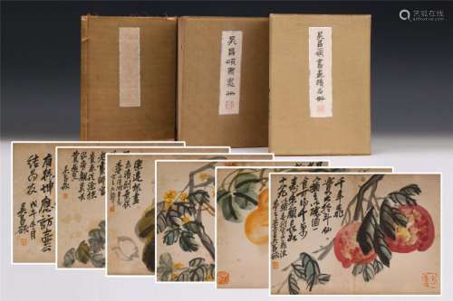 TWO CHINESE ALBUM PAINTING OF FLOWER AND CALLIGRAPHY