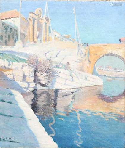 MIGUEL UTRILLO MORLIUS. View of the Roman bridge in