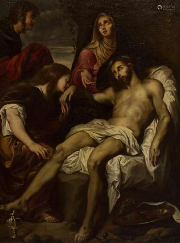 SPANISH SCHOOL, 17TH CENTURY. The lamentation over