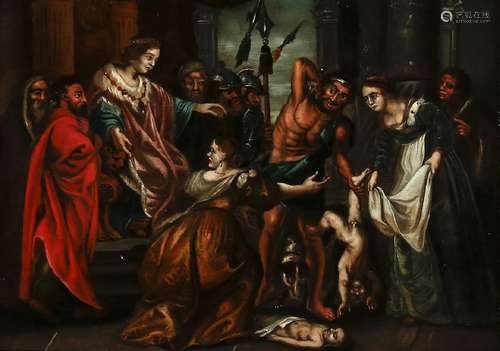 FLEMISH SCHOOL, 17TH CENTURY. The judgment of Solomon.