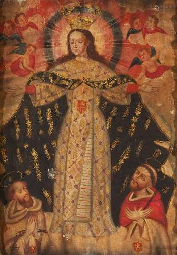 QUITO SCHOOL, 18TH CENTURY. Virgen de la Merced of