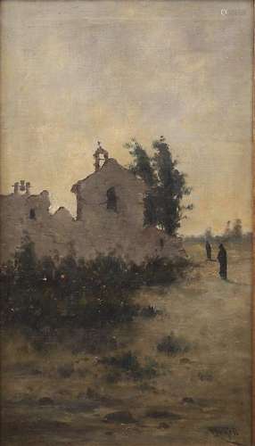 MODEST URGELL. Landscape with hermitage.