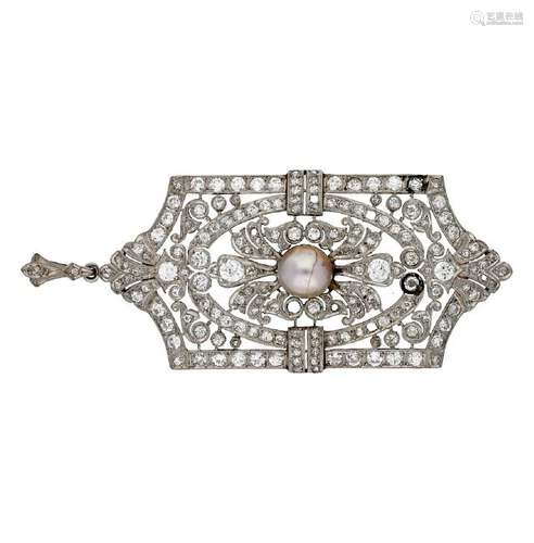 Art DÃ©co brooch-pendant, circa 1920.