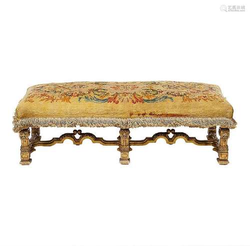 French Napoleon III bench of Louis XIV style in carved