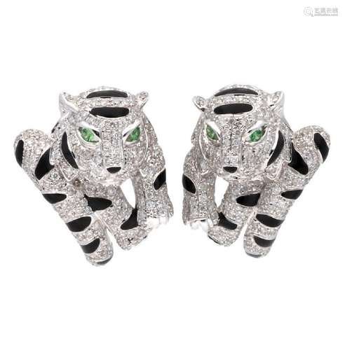 Panther-shaped earrings.