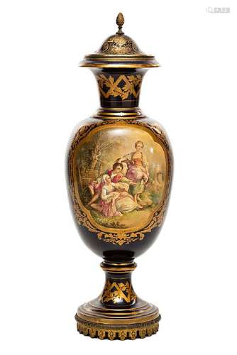 SÃ¨vres-style porcelain vase with gilt bronze mounts,