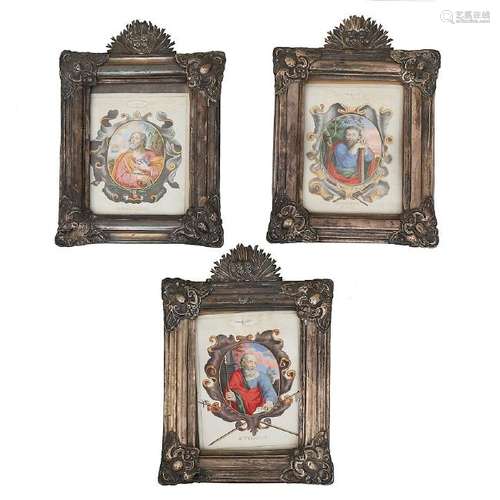 Three Spanish silver frames, first half of the 19th